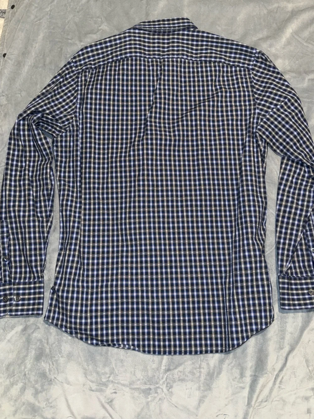 Banana Republic Navy Black White Long Sleeve Button Up Dress Shirt Men’s Size M